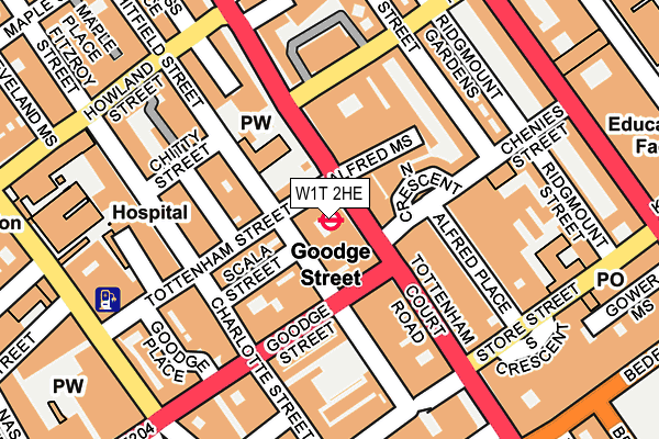 W1T 2HE map - OS OpenMap – Local (Ordnance Survey)