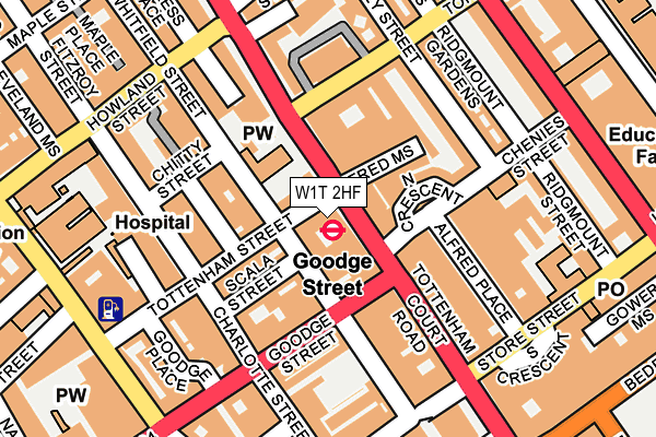 W1T 2HF map - OS OpenMap – Local (Ordnance Survey)