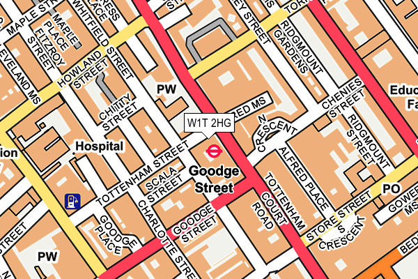 W1T 2HG map - OS OpenMap – Local (Ordnance Survey)