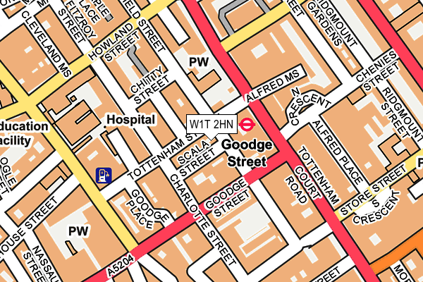 W1T 2HN map - OS OpenMap – Local (Ordnance Survey)