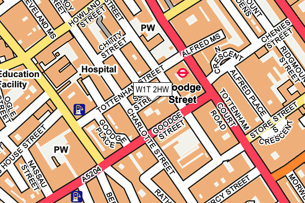 W1T 2HW map - OS OpenMap – Local (Ordnance Survey)
