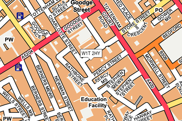 W1T 2HY map - OS OpenMap – Local (Ordnance Survey)