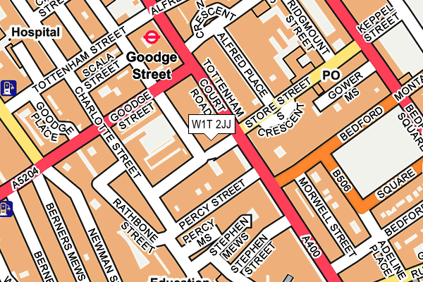 W1T 2JJ map - OS OpenMap – Local (Ordnance Survey)