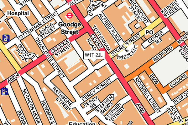 W1T 2JL map - OS OpenMap – Local (Ordnance Survey)