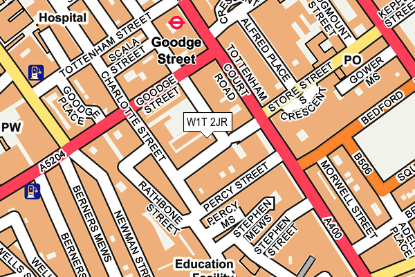 W1T 2JR map - OS OpenMap – Local (Ordnance Survey)