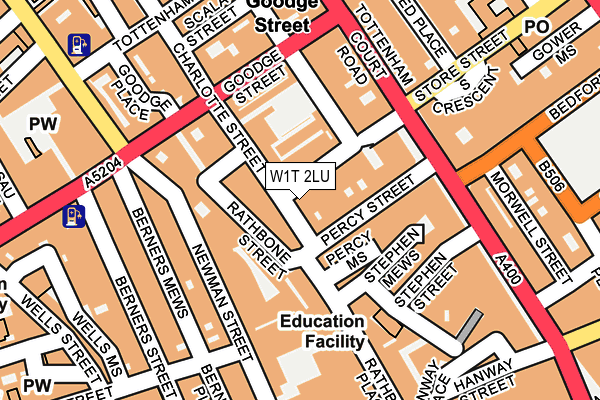 W1T 2LU map - OS OpenMap – Local (Ordnance Survey)