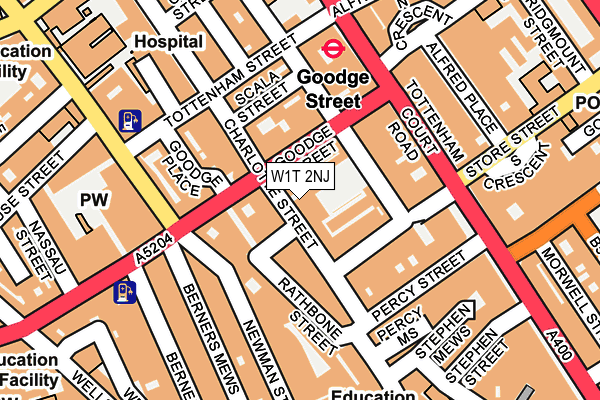W1T 2NJ map - OS OpenMap – Local (Ordnance Survey)