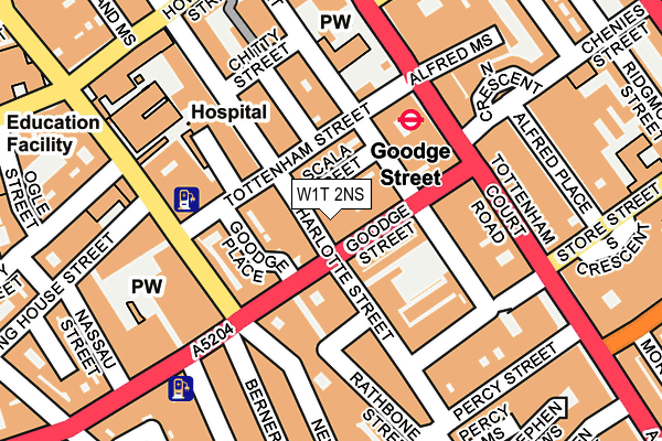W1T 2NS map - OS OpenMap – Local (Ordnance Survey)
