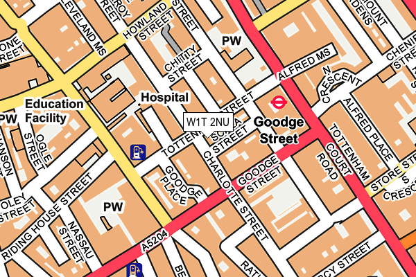 W1T 2NU map - OS OpenMap – Local (Ordnance Survey)