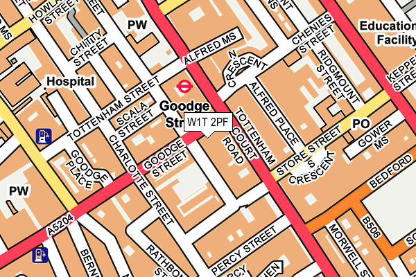 W1T 2PF map - OS OpenMap – Local (Ordnance Survey)