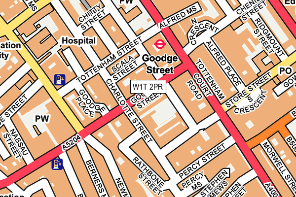 W1T 2PR map - OS OpenMap – Local (Ordnance Survey)