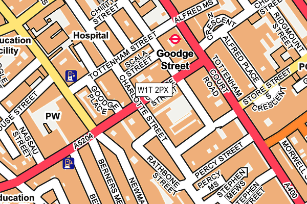 W1T 2PX map - OS OpenMap – Local (Ordnance Survey)