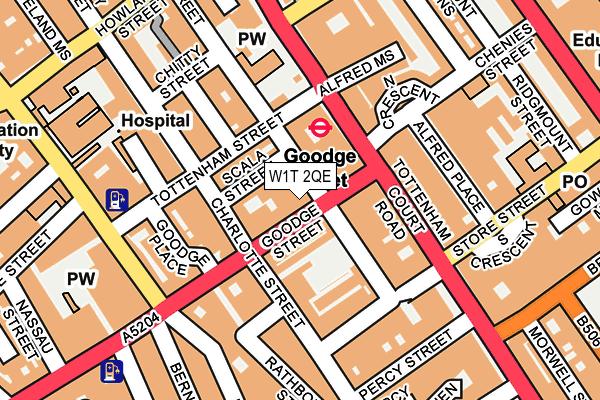 W1T 2QE map - OS OpenMap – Local (Ordnance Survey)