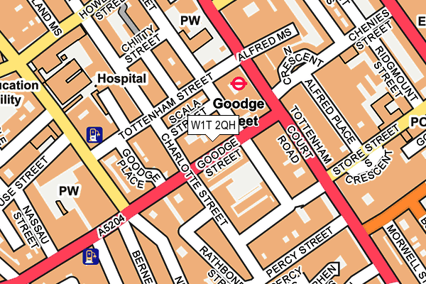 W1T 2QH map - OS OpenMap – Local (Ordnance Survey)