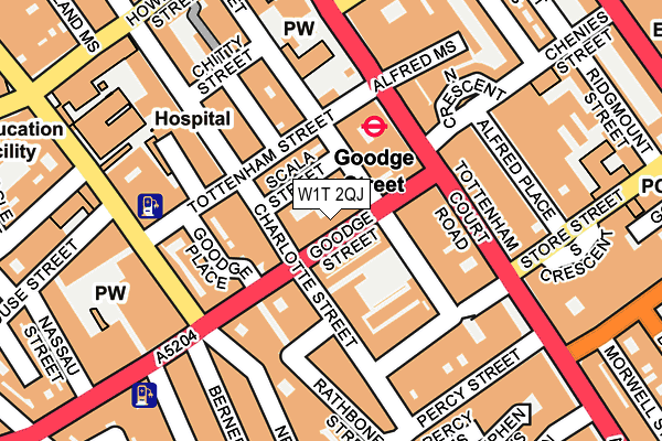 W1T 2QJ map - OS OpenMap – Local (Ordnance Survey)