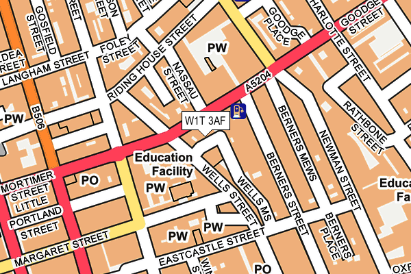 W1T 3AF map - OS OpenMap – Local (Ordnance Survey)