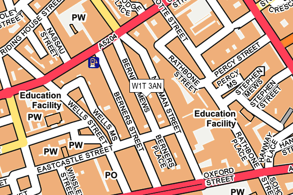 W1T 3AN map - OS OpenMap – Local (Ordnance Survey)