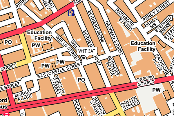 W1T 3AT map - OS OpenMap – Local (Ordnance Survey)