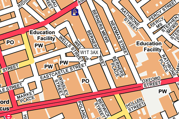 W1T 3AX map - OS OpenMap – Local (Ordnance Survey)