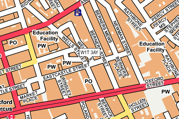 W1T 3AY map - OS OpenMap – Local (Ordnance Survey)