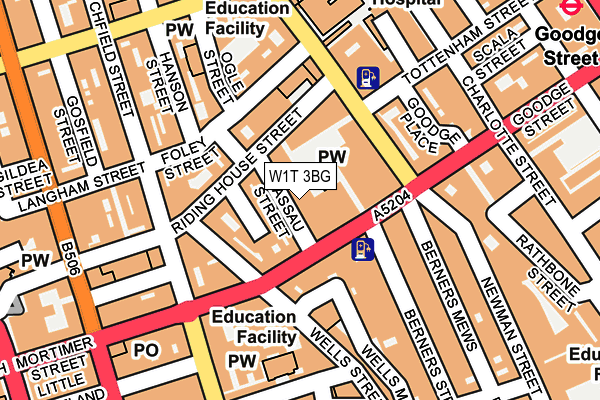 W1T 3BG map - OS OpenMap – Local (Ordnance Survey)