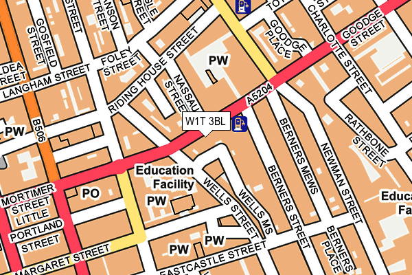 W1T 3BL map - OS OpenMap – Local (Ordnance Survey)