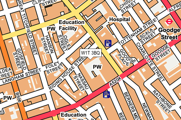 W1T 3BQ map - OS OpenMap – Local (Ordnance Survey)