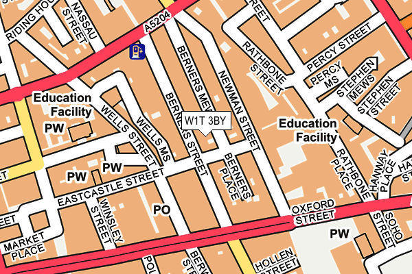 W1T 3BY map - OS OpenMap – Local (Ordnance Survey)