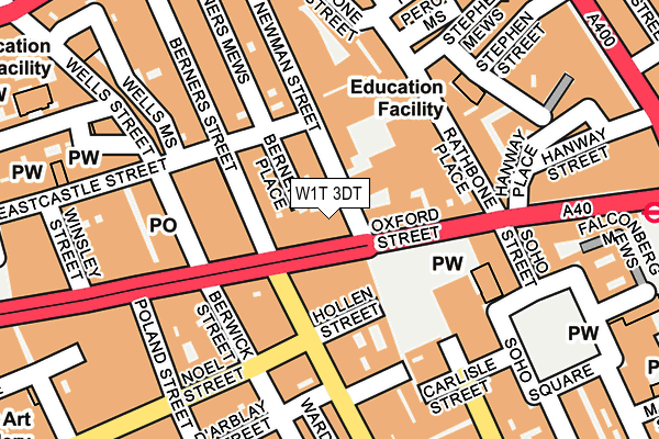 W1T 3DT map - OS OpenMap – Local (Ordnance Survey)
