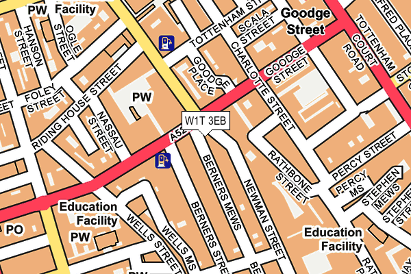 W1T 3EB map - OS OpenMap – Local (Ordnance Survey)