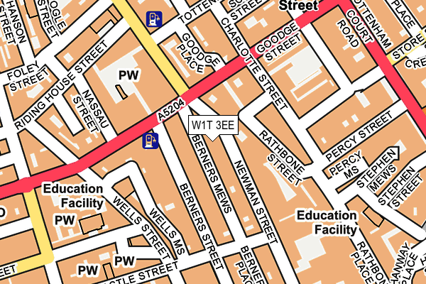 W1T 3EE map - OS OpenMap – Local (Ordnance Survey)