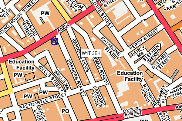 W1T 3EH map - OS OpenMap – Local (Ordnance Survey)