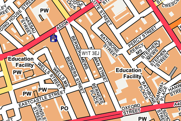 W1T 3EJ map - OS OpenMap – Local (Ordnance Survey)