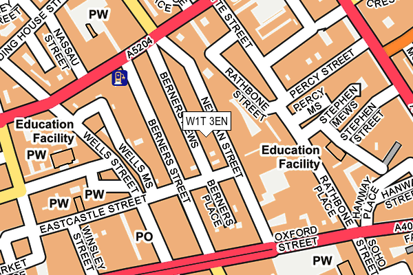 W1T 3EN map - OS OpenMap – Local (Ordnance Survey)