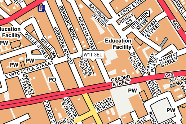 W1T 3EU map - OS OpenMap – Local (Ordnance Survey)