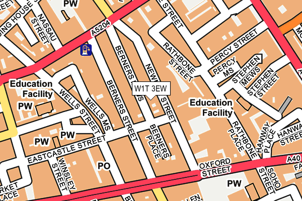 W1T 3EW map - OS OpenMap – Local (Ordnance Survey)