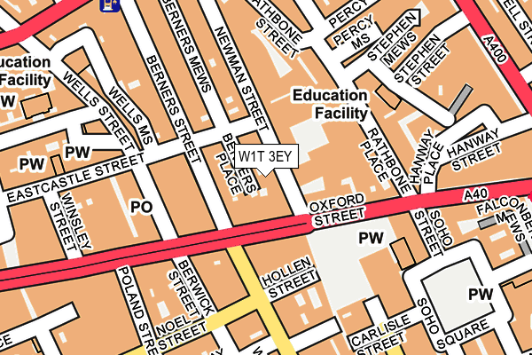 W1T 3EY map - OS OpenMap – Local (Ordnance Survey)