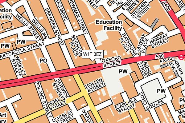 W1T 3EZ map - OS OpenMap – Local (Ordnance Survey)