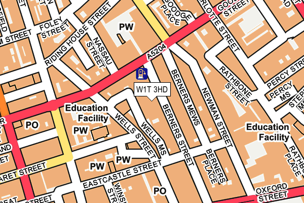 W1T 3HD map - OS OpenMap – Local (Ordnance Survey)