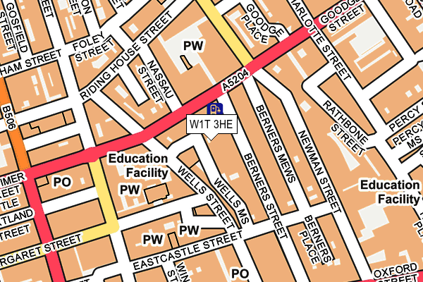 W1T 3HE map - OS OpenMap – Local (Ordnance Survey)