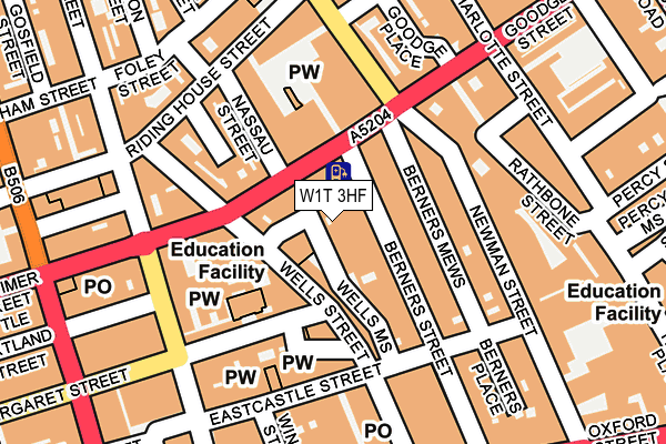 W1T 3HF map - OS OpenMap – Local (Ordnance Survey)