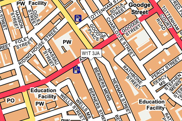 W1T 3JA map - OS OpenMap – Local (Ordnance Survey)