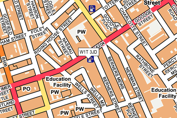 W1T 3JD map - OS OpenMap – Local (Ordnance Survey)