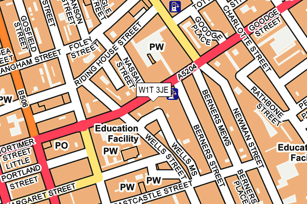 W1T 3JE map - OS OpenMap – Local (Ordnance Survey)