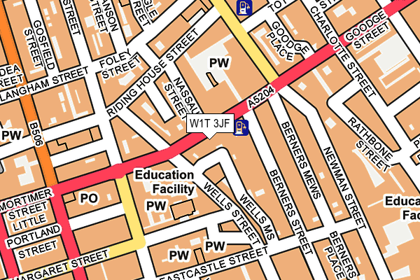 W1T 3JF map - OS OpenMap – Local (Ordnance Survey)