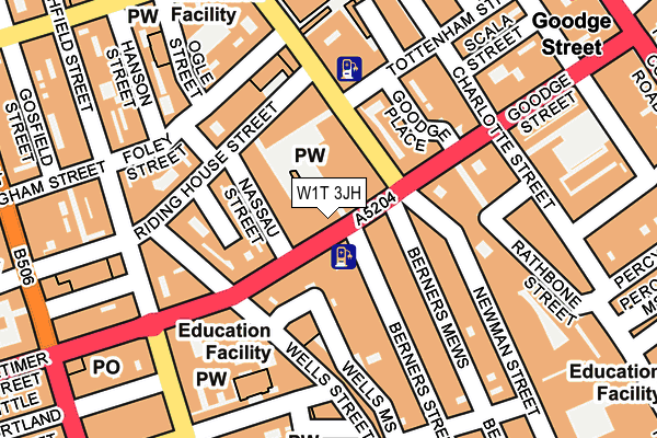 W1T 3JH map - OS OpenMap – Local (Ordnance Survey)