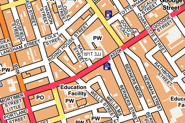 W1T 3JJ map - OS OpenMap – Local (Ordnance Survey)