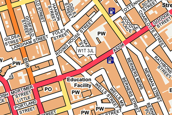 W1T 3JL map - OS OpenMap – Local (Ordnance Survey)