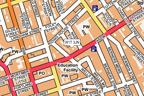 W1T 3JN map - OS OpenMap – Local (Ordnance Survey)