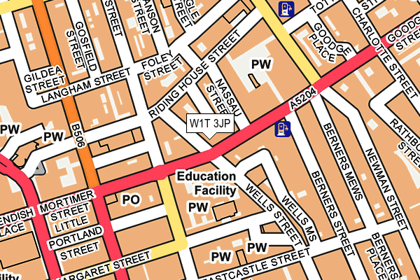 W1T 3JP map - OS OpenMap – Local (Ordnance Survey)